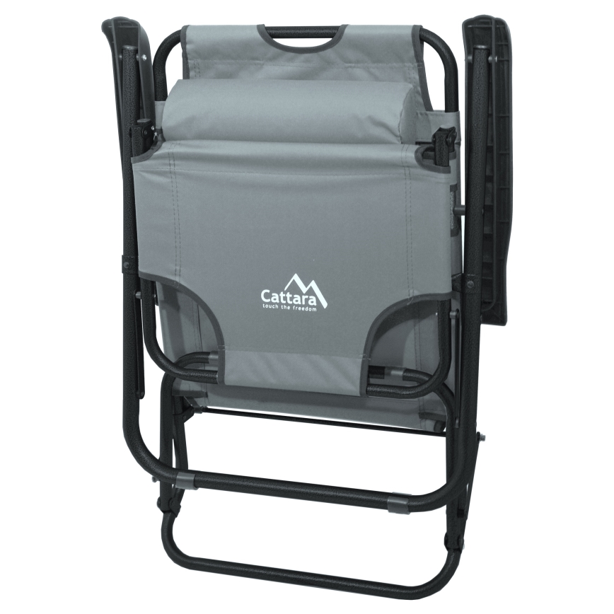 Silla plegable ajustable gris/negro