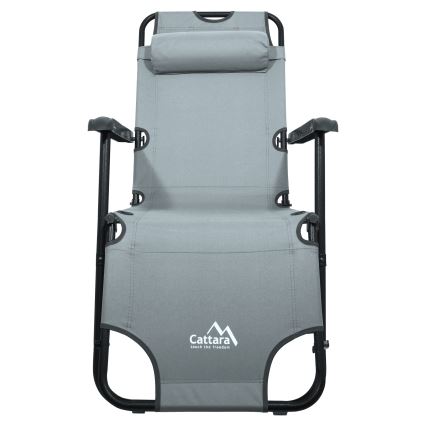 Silla plegable ajustable gris/negro