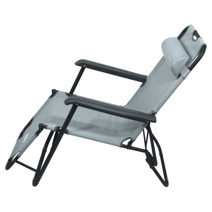 Silla plegable ajustable gris/negro