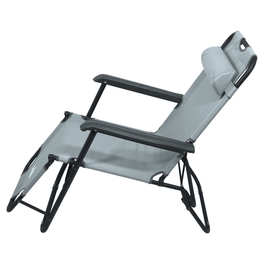 Silla plegable ajustable gris/negro