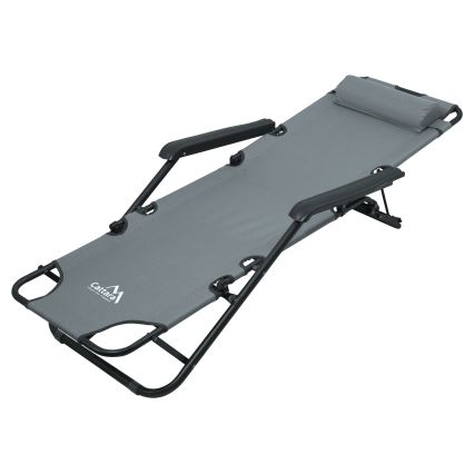 Silla plegable ajustable gris/negro