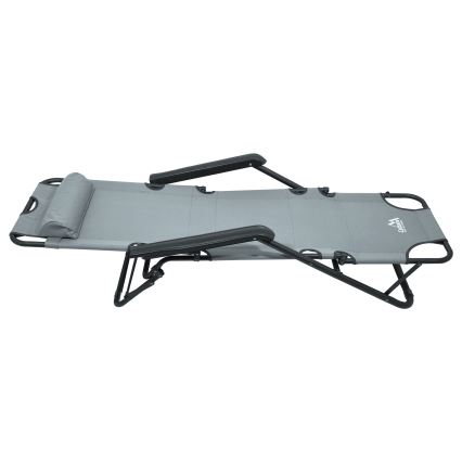 Silla plegable ajustable gris/negro