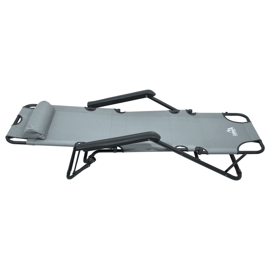 Silla plegable ajustable gris/negro