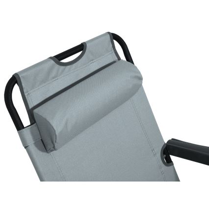 Silla plegable ajustable gris/negro