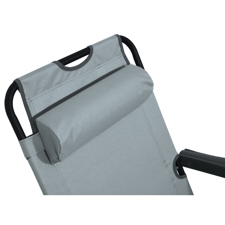 Silla plegable ajustable gris/negro