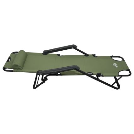 Silla reclinable plegable verde/negro