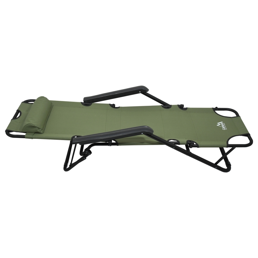 Silla reclinable plegable verde/negro
