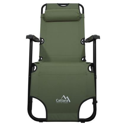 Silla reclinable plegable verde/negro