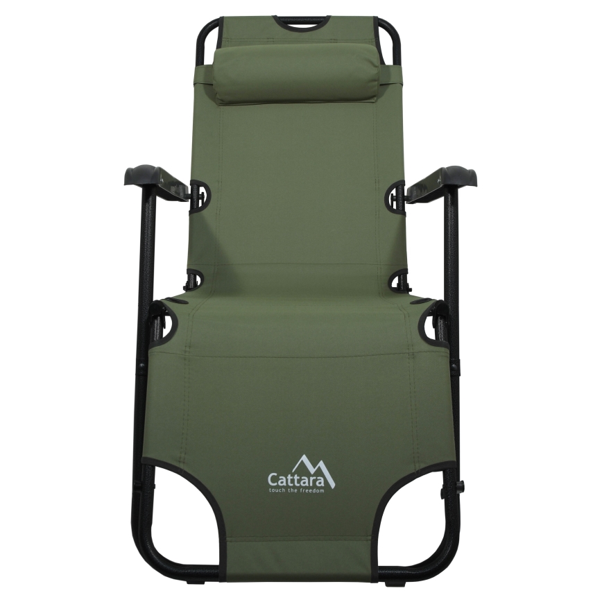 Silla reclinable plegable verde/negro