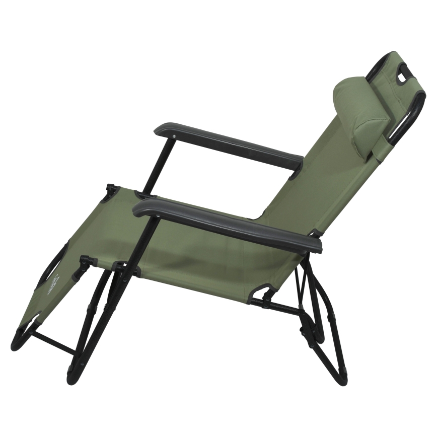 Silla reclinable plegable verde/negro