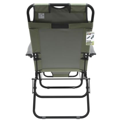 Silla reclinable plegable verde/negro