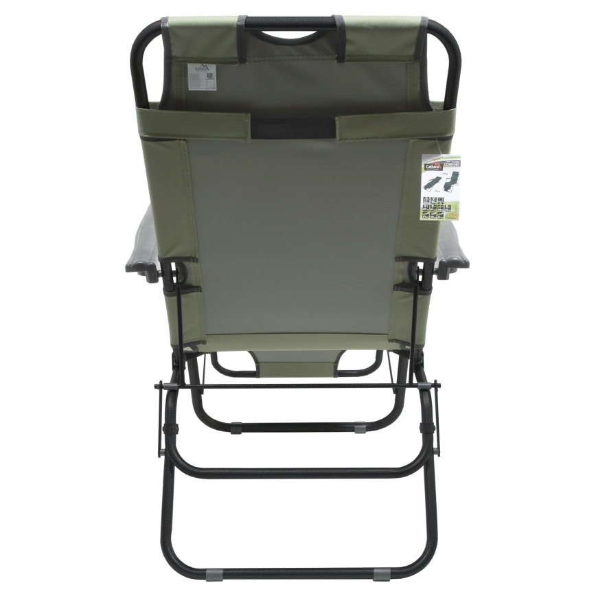 Silla reclinable plegable verde/negro