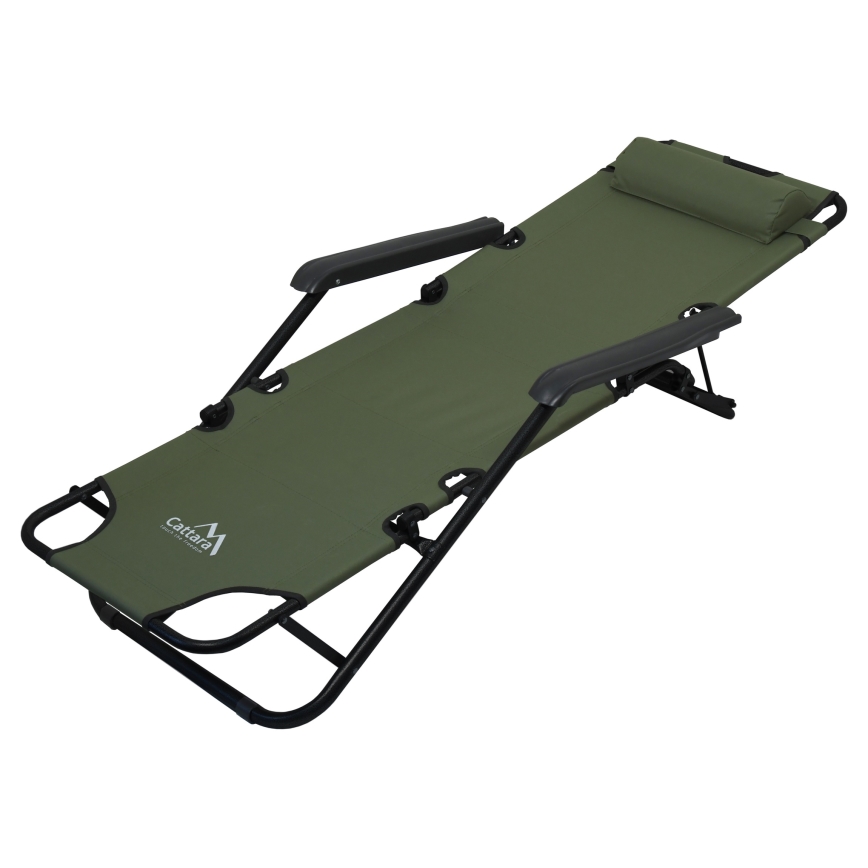 Silla reclinable plegable verde/negro