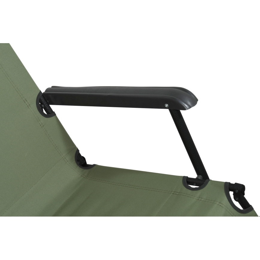 Silla reclinable plegable verde/negro