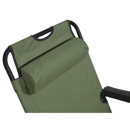 Silla reclinable plegable verde/negro