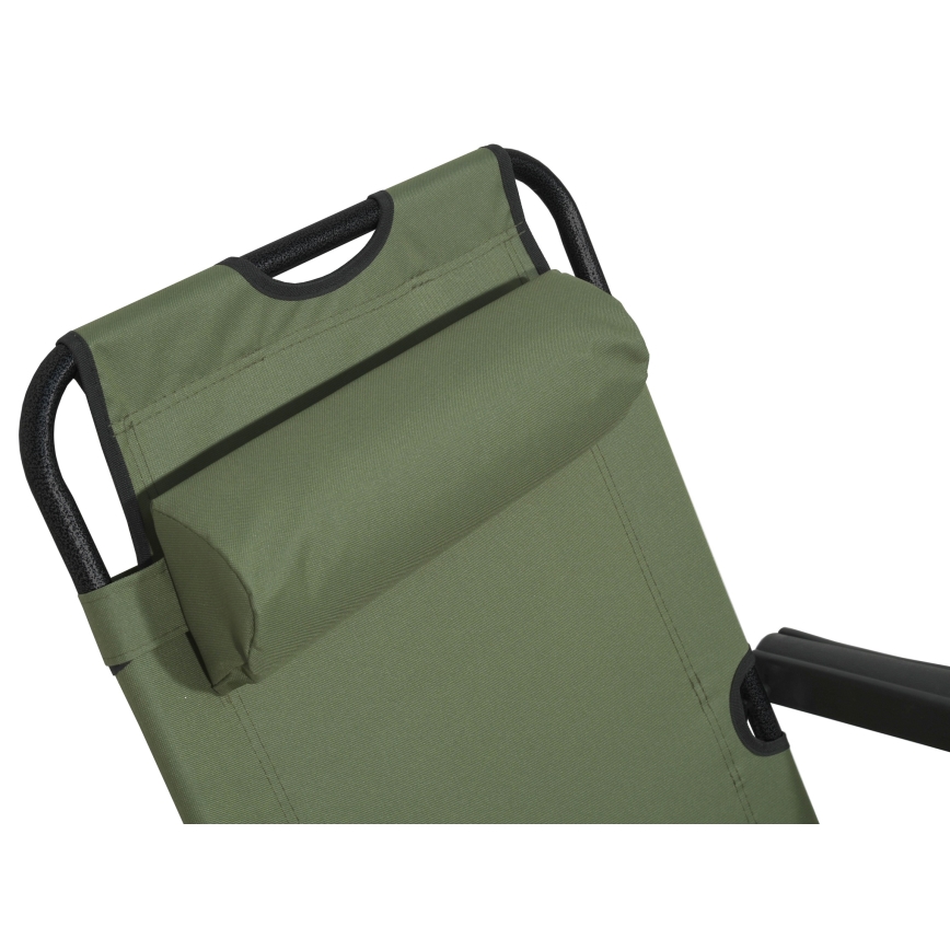 Silla reclinable plegable verde/negro