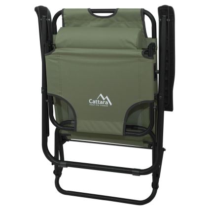 Silla reclinable plegable verde/negro