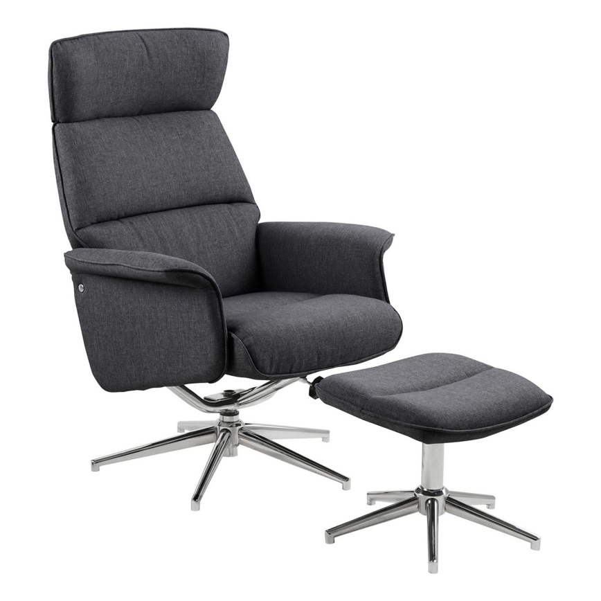 Silla regulable con reposapiés DELIA gris oscuro