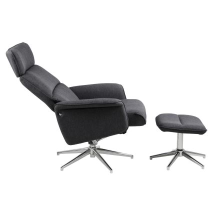 Silla regulable con reposapiés DELIA gris oscuro
