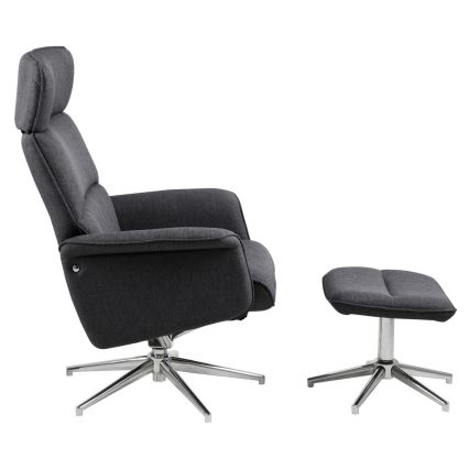 Silla regulable con reposapiés DELIA gris oscuro