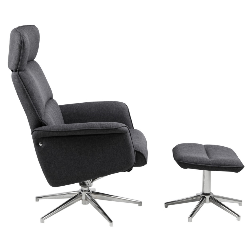 Silla regulable con reposapiés DELIA gris oscuro