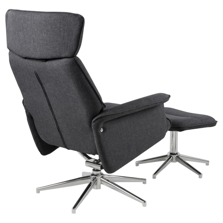 Silla regulable con reposapiés DELIA gris oscuro
