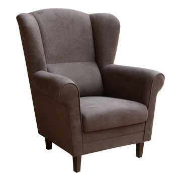 Sillón de orejas GALA marón oscuro