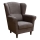 Sillón de orejas GALA marón oscuro