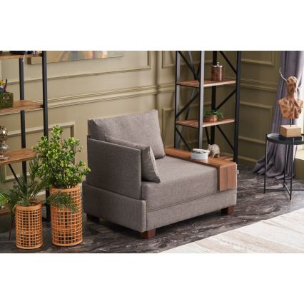 Sillón esquinero TULA marrón, lado izquierdo