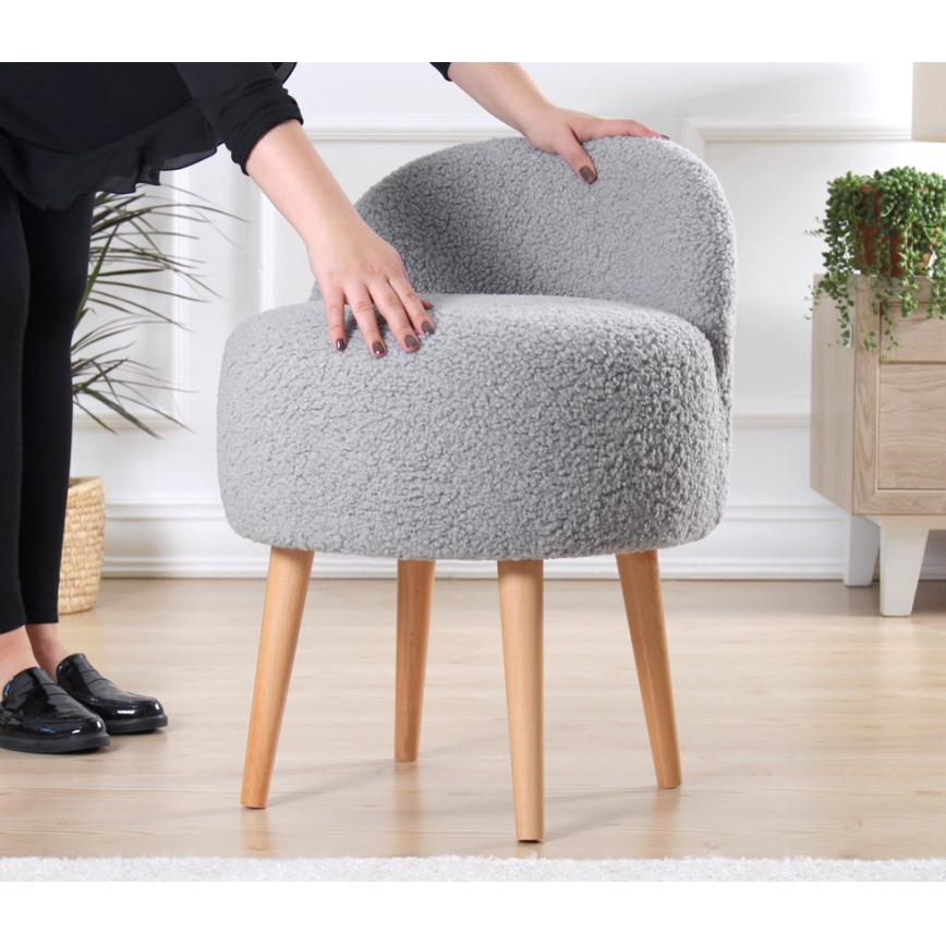 Sillón infantil MIKI, diámetro 46 cm, gris