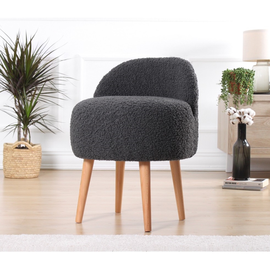 Sillón infantil MIKI Ø 46 cm, gris oscuro