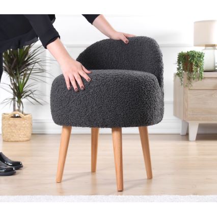 Sillón infantil MIKI Ø 46 cm, gris oscuro