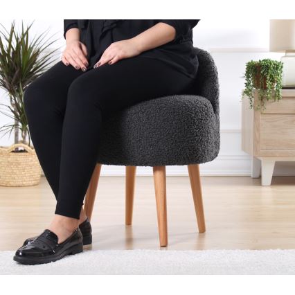 Sillón infantil MIKI Ø 46 cm, gris oscuro