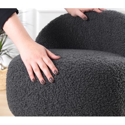 Sillón infantil MIKI Ø 46 cm, gris oscuro