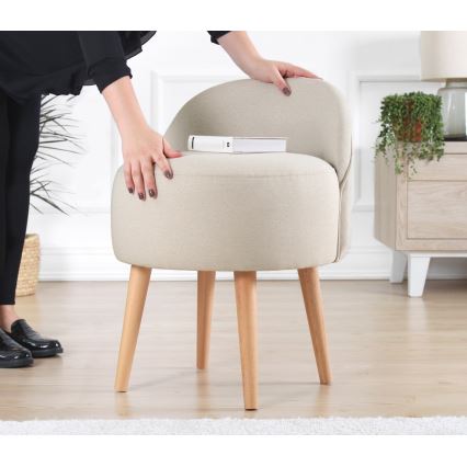 Sillón infantil NIKI, Ø 46 cm, crema