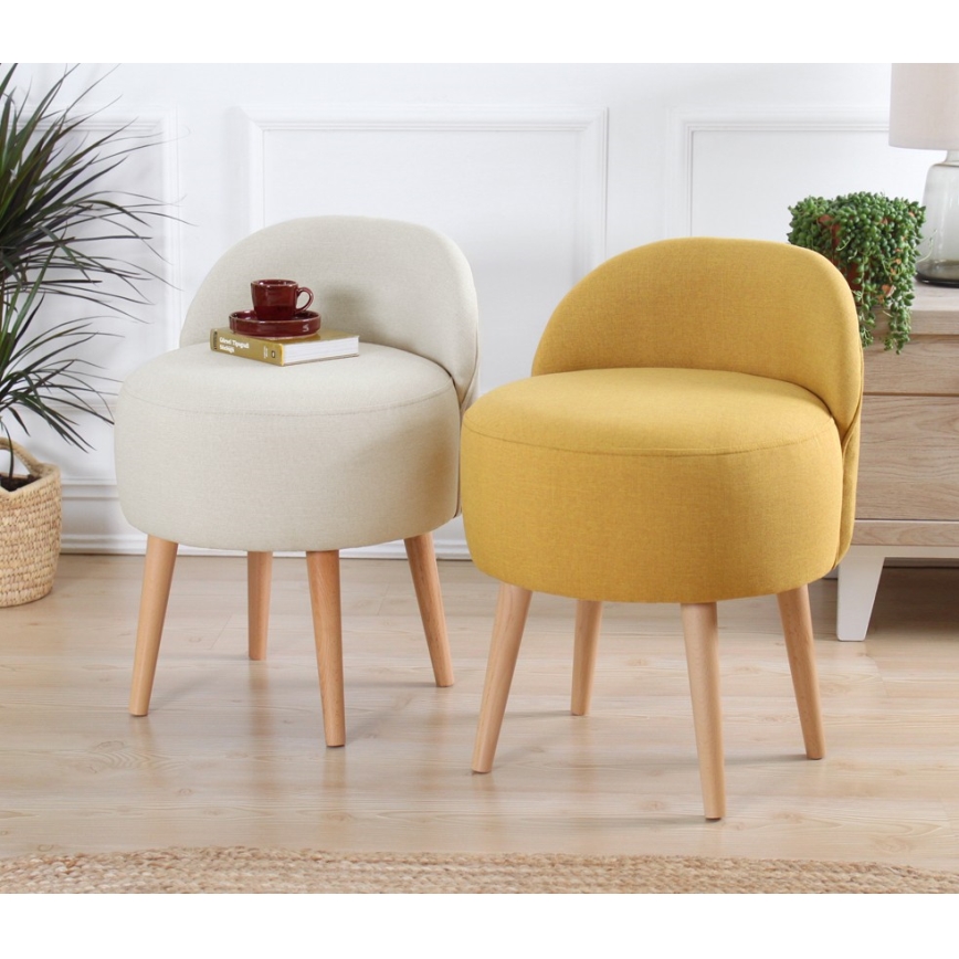 Sillón infantil NIKI, Ø 46 cm, crema