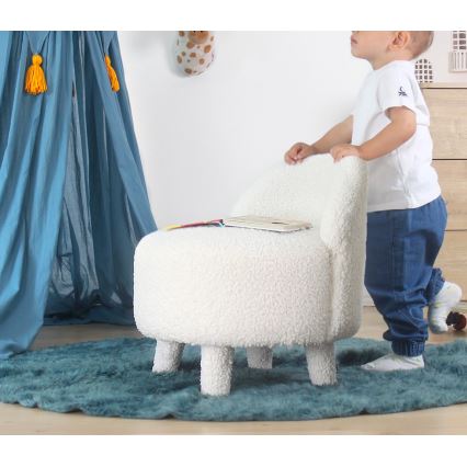 Sillón infantil PIXI, diámetro 46 cm, blanco
