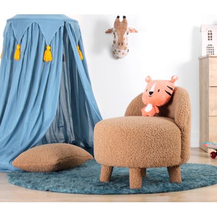 Sillón infantil PIXI, diámetro 46 cm, marrón
