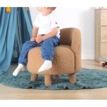 Sillón infantil PIXI, diámetro 46 cm, marrón