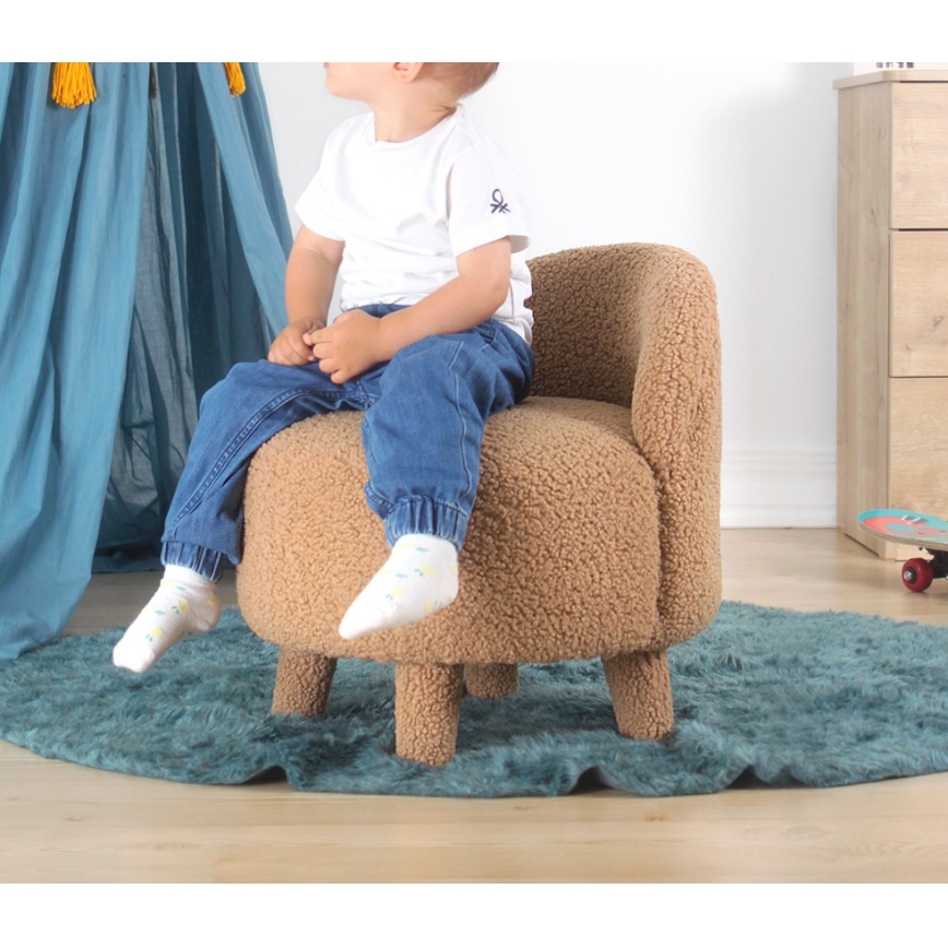 Sillón infantil PIXI, diámetro 46 cm, marrón