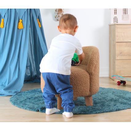 Sillón infantil PIXI, diámetro 46 cm, marrón