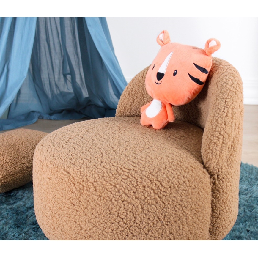 Sillón infantil PIXI, diámetro 46 cm, marrón