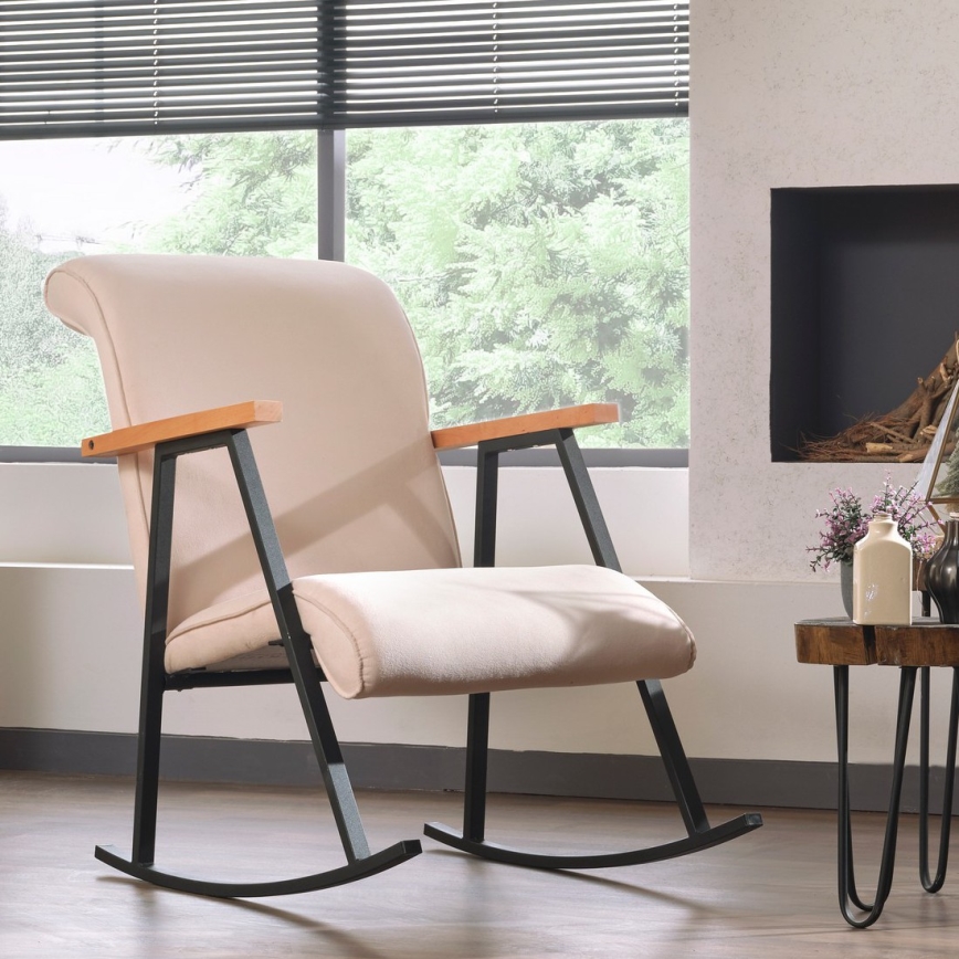 Sillón mecedor LUNI color crema