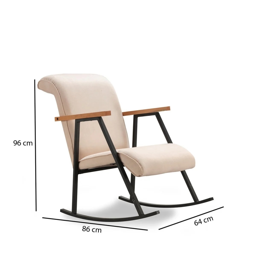 Sillón mecedor LUNI color crema