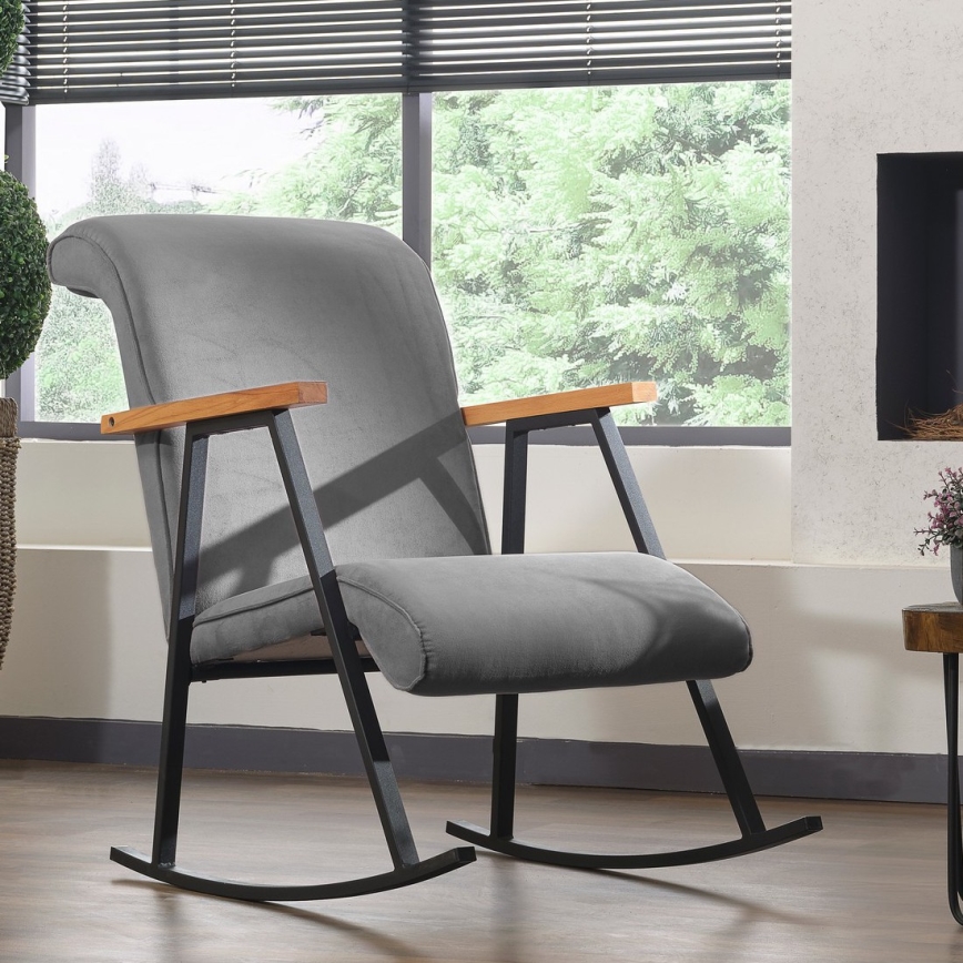 Sillón mecedor LUNI gris