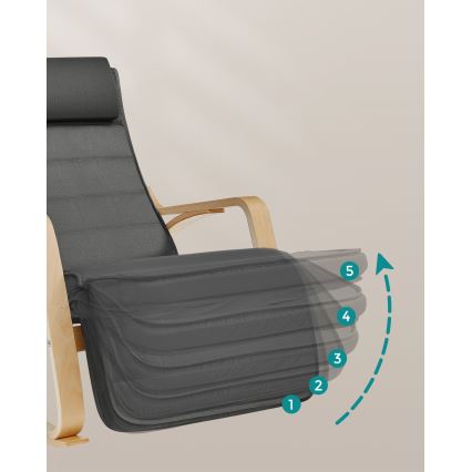 Sillón mecedor RESTLY en gris oscuro