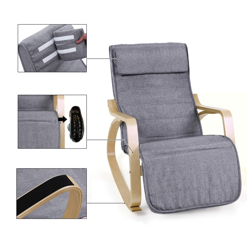 Sillón mecedor RESTLY gris