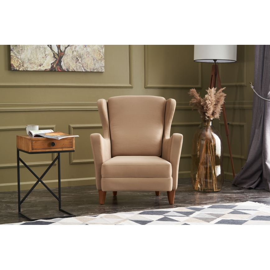 Sillón orejero NUPI crema