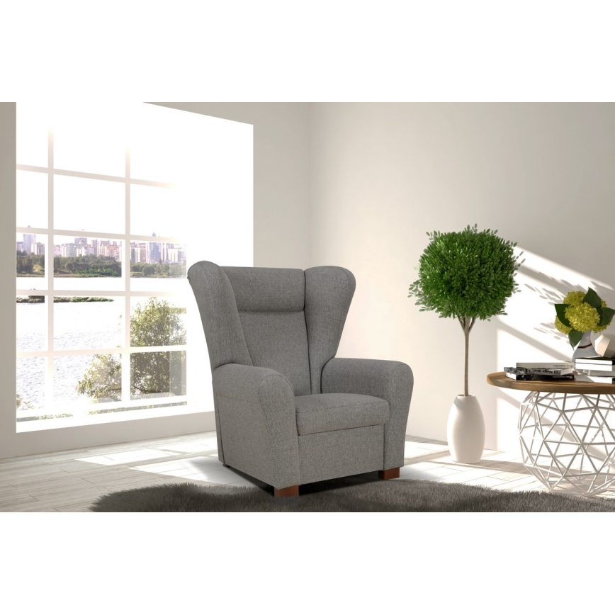 Sillón orejero VIVA gris oscuro