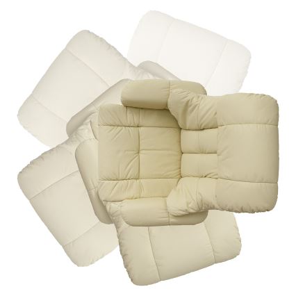 Sillón reclinable HABI crema/roble natural